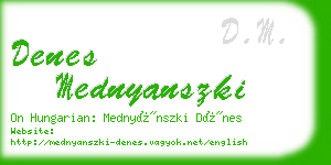 denes mednyanszki business card